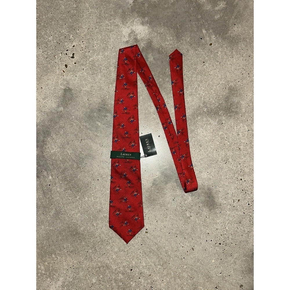 Vintage Lauren Ralph Lauren Silk Tie Downhill Skiing USA Made NWT